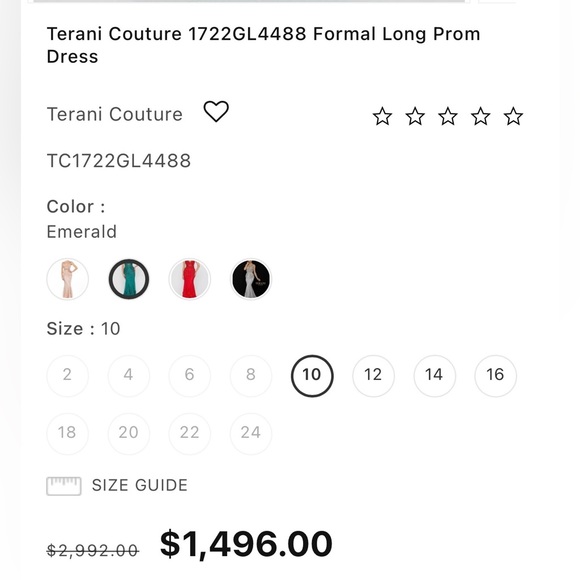 ✨ Terani Couture Emerald Formal Dress! - Picture 5 of 5